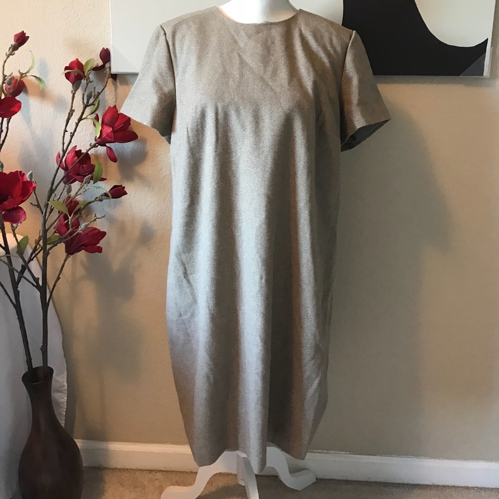 Banana Republic XL Sheath Dress gold tan